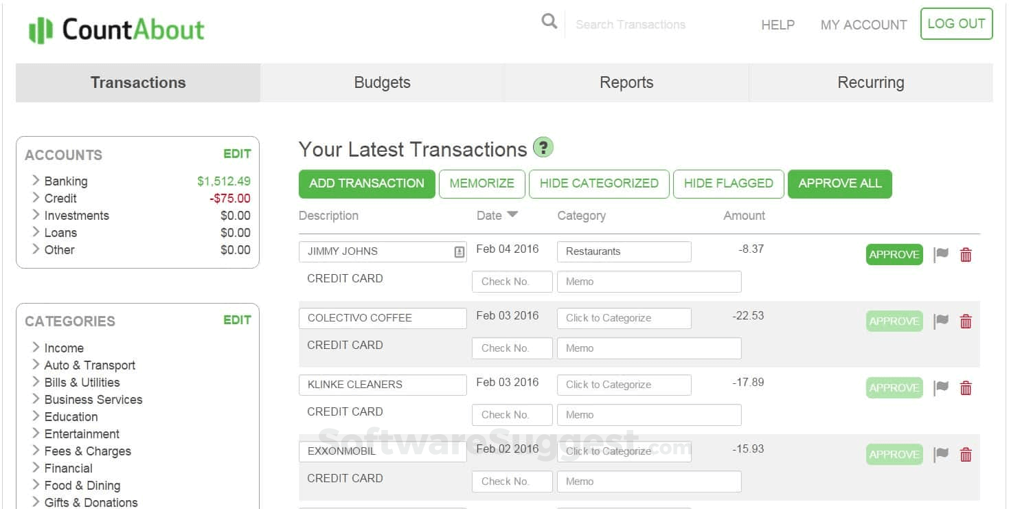 CountAbout screenshot - 21 beste Quicken-Alternativen im Test 2026
