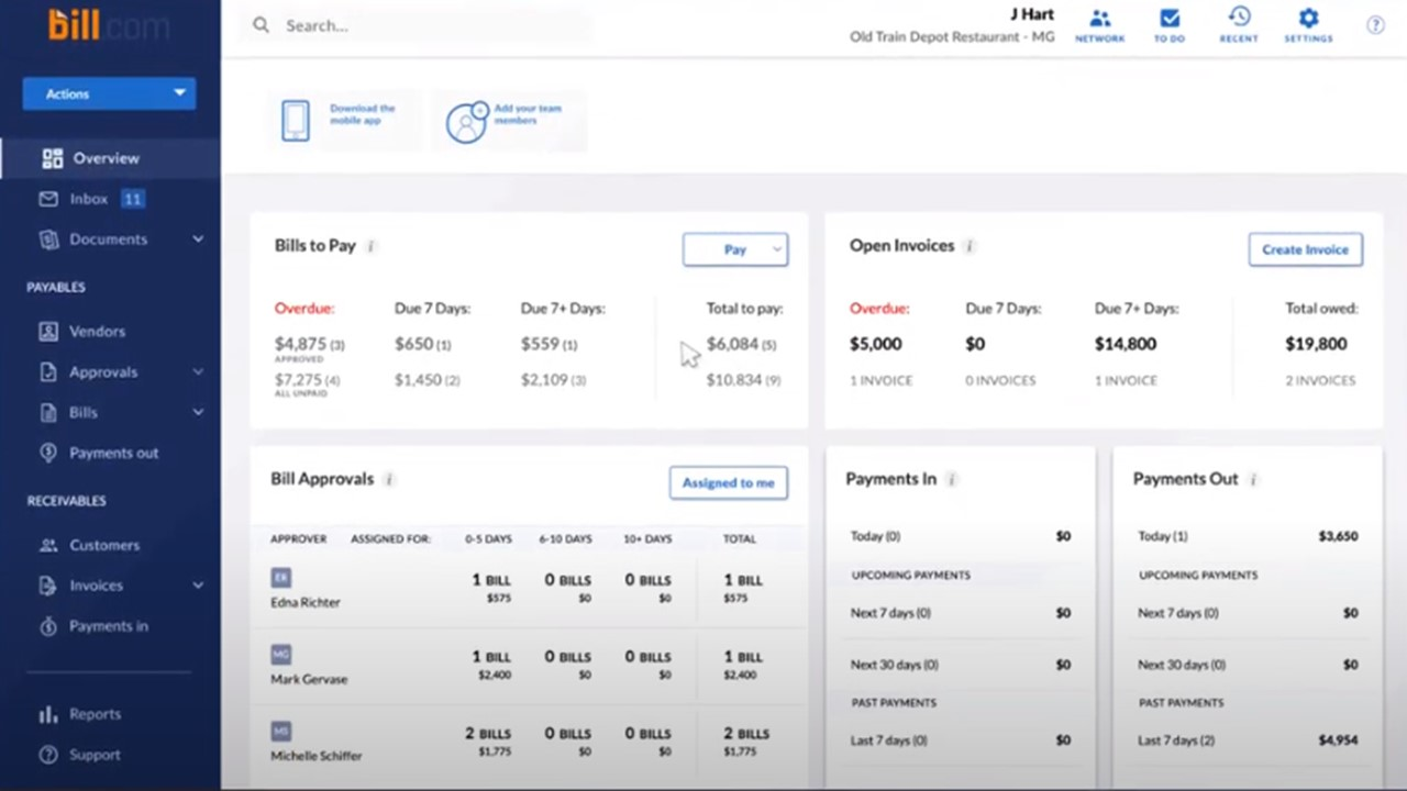 BILL screenshot - 21 meilleures alternatives à Ramp examinées en 2026