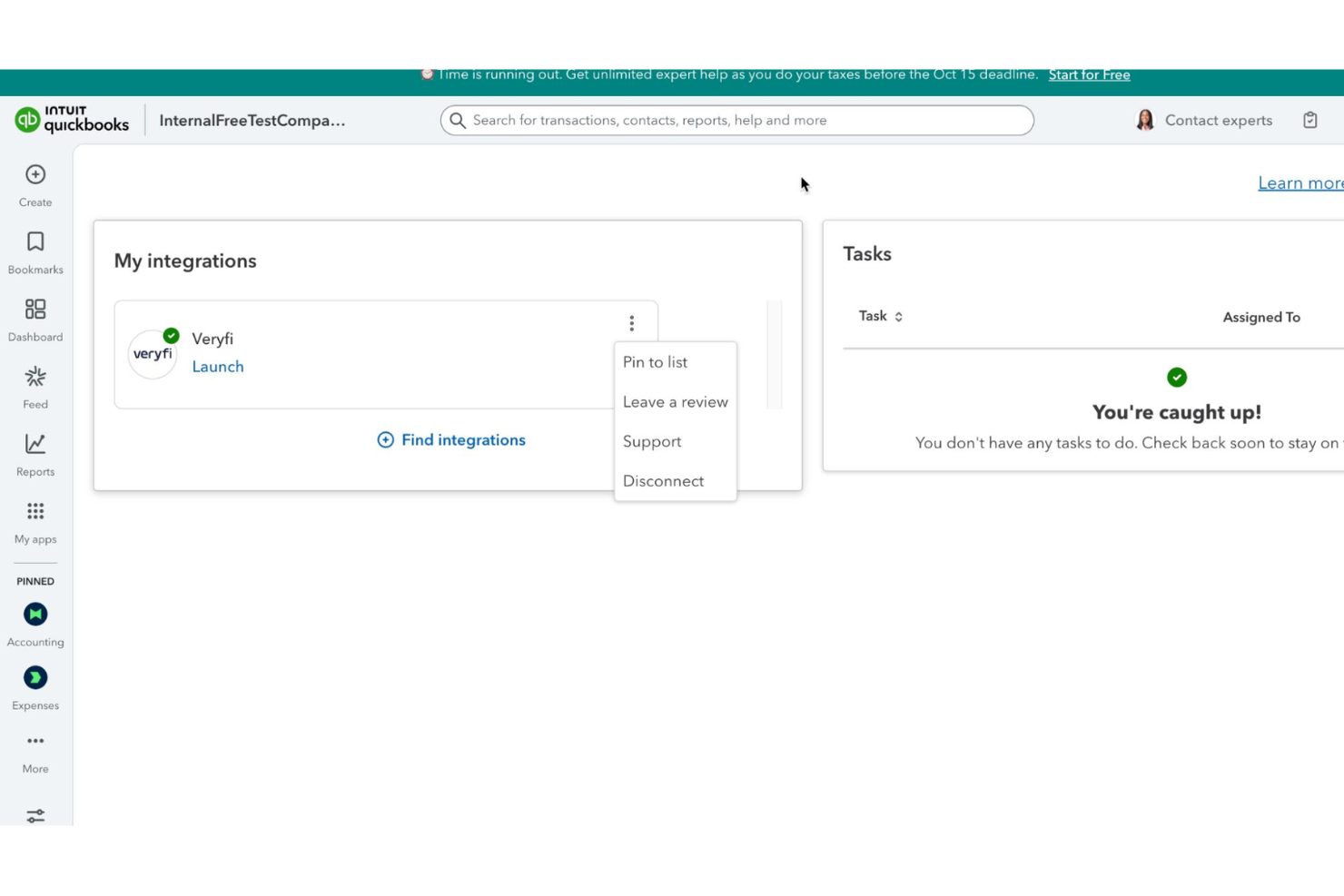 QuickBooks screenshot - 19 Beste Restaurant-Buchhaltungssoftware im Test 2026