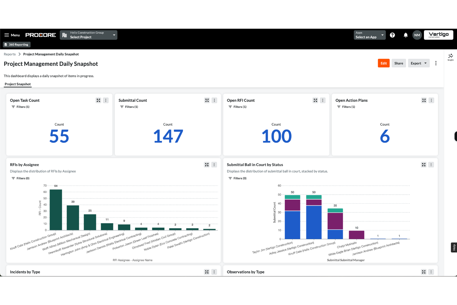 Procore screenshot - Die 10 besten Bau-ERP-Lösungen im Test 2026