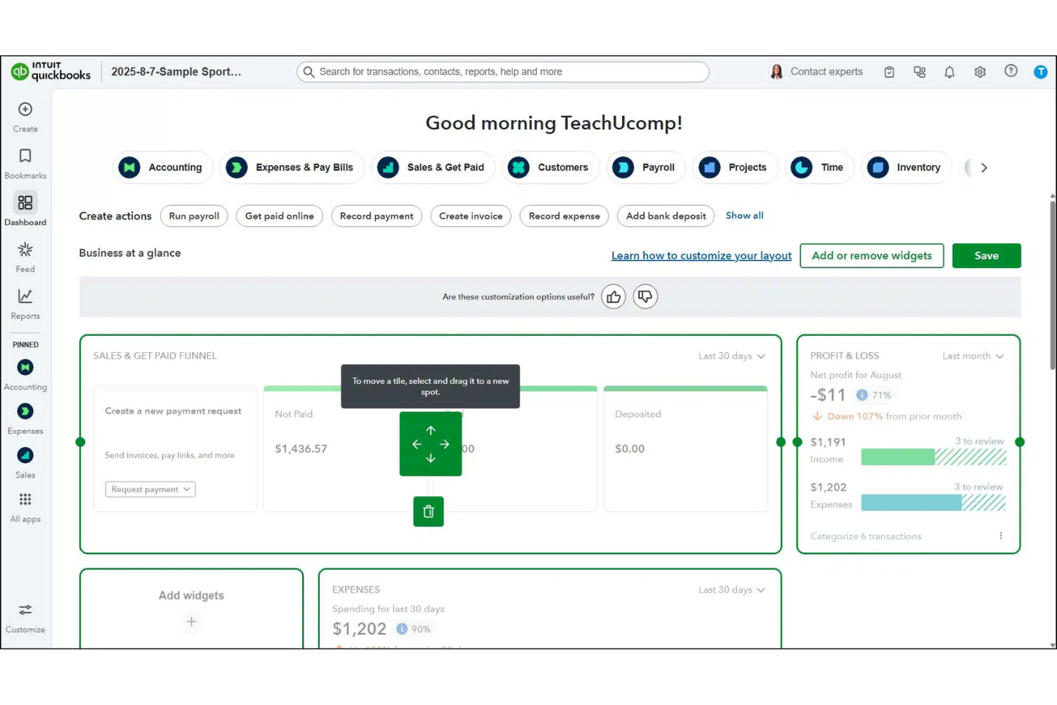 QuickBooks Online screenshot - 10 Meilleurs Logiciels de Comptabilité pour Propriétés à Louer en 2026