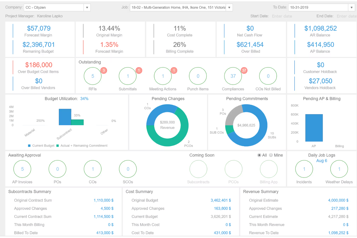 Premier Construction Software screenshot - 10 meilleurs logiciels de comptabilité pour les entrepreneurs en (2026)