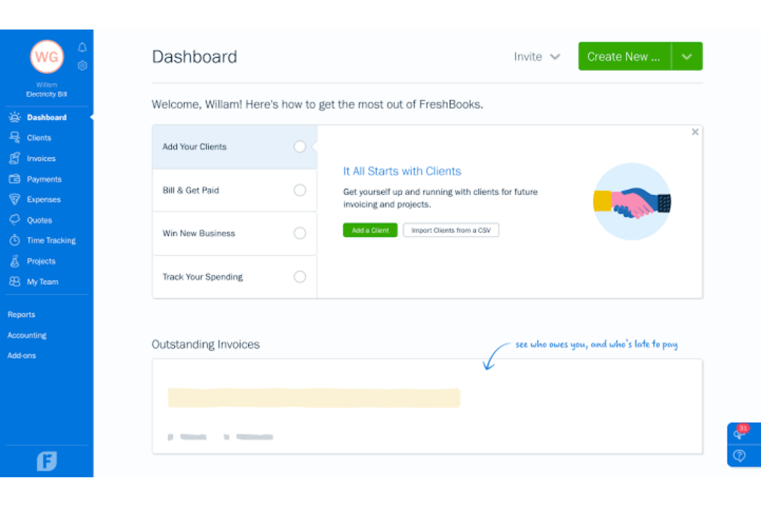 FreshBooks screenshot - 10 alternatives à QuickBooks que je recommande en 2026