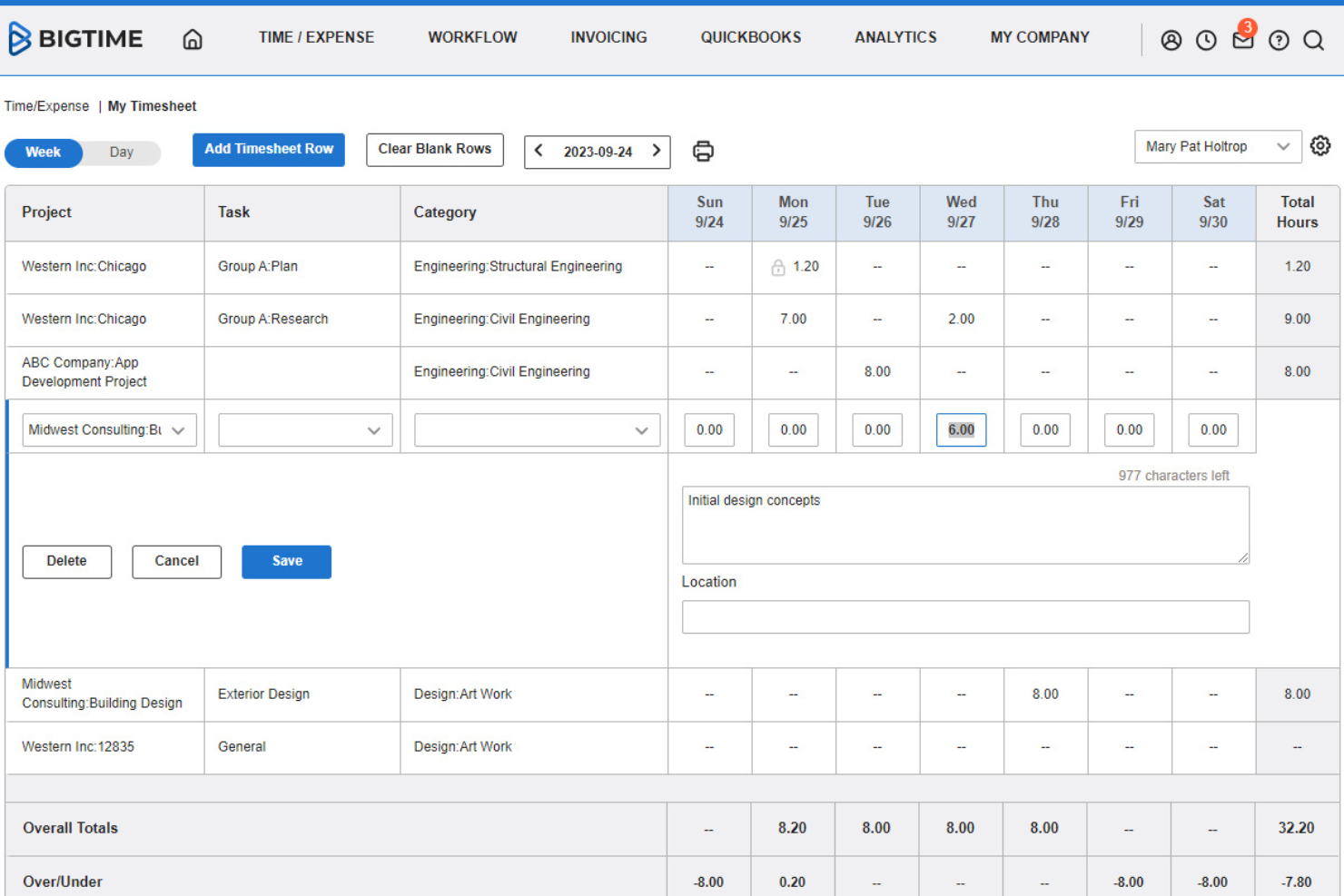 BigTime screenshot - Le 10 migliori alternative a Scoro nel 2026