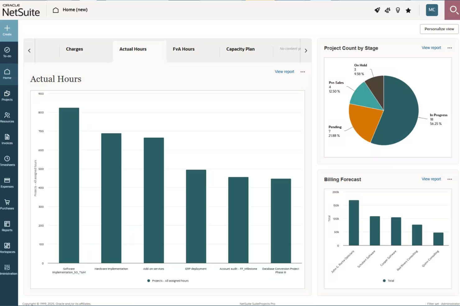 NetSuite SuiteProjects Pro screenshot - 10 Mejores Alternativas a Scoro en 2026