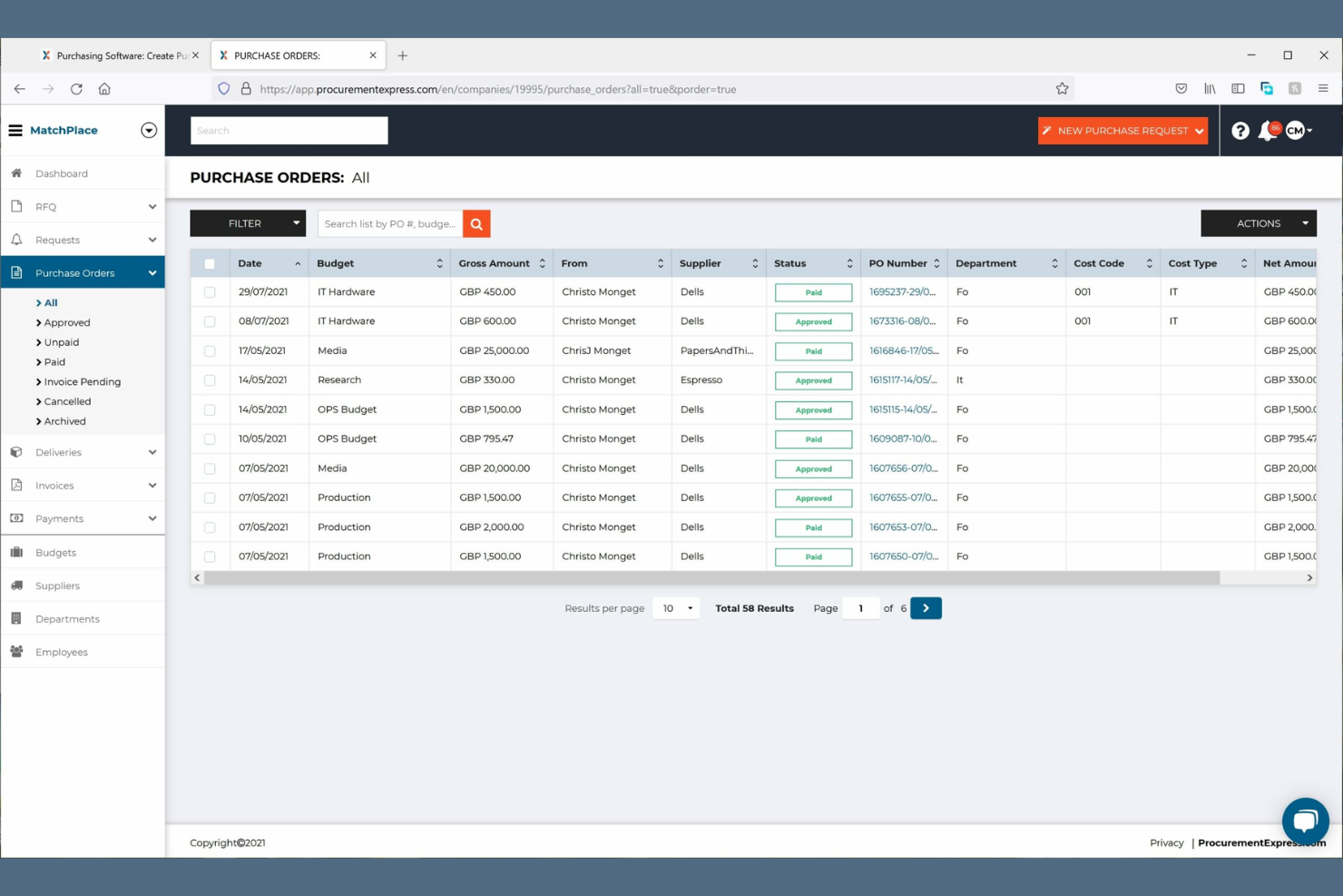 ProcurementExpress.com screenshot - 10 meilleures alternatives à Procurify en 2026