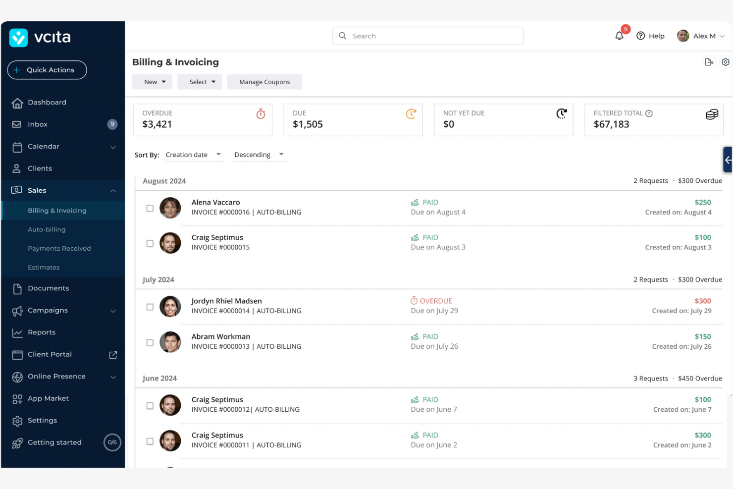 vCita screenshot - Le 10 migliori alternative ad Accelo recensite nel 2026
