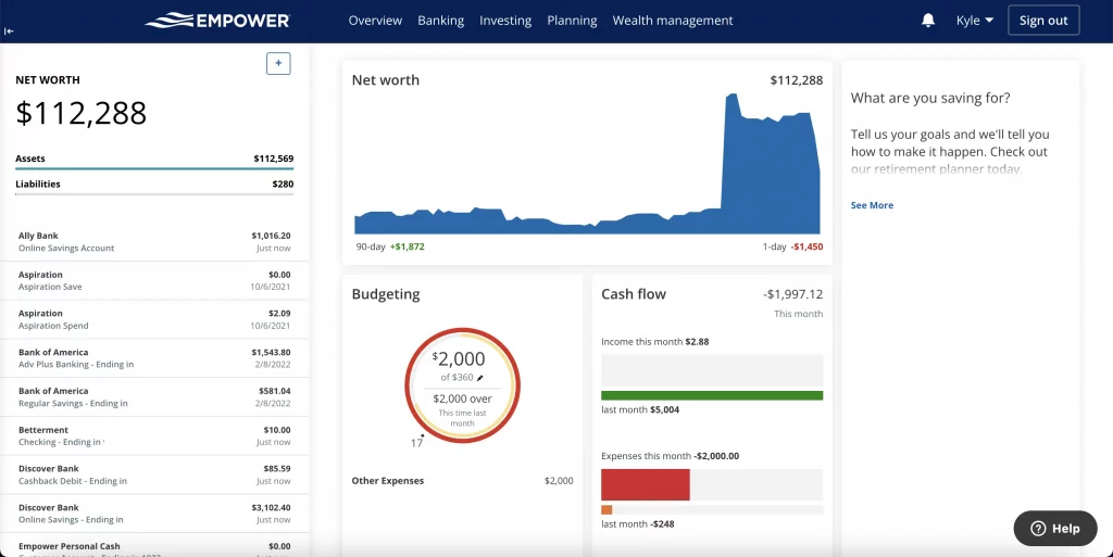 Empower screenshot - Le 10 migliori alternative a Quicken recensite nel 2026