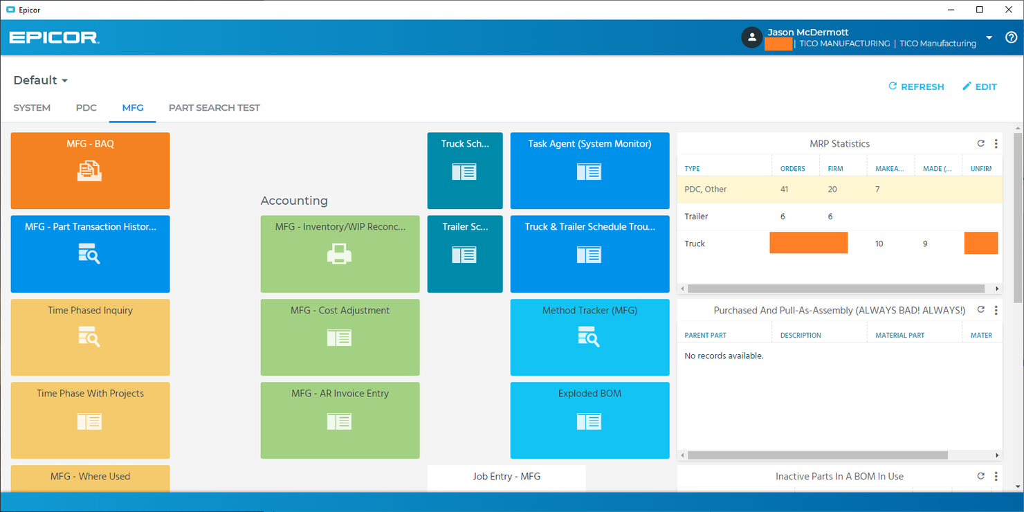 Epicor screenshot - 10 Migliori ERP On-Premise Recensiti nel 2026
