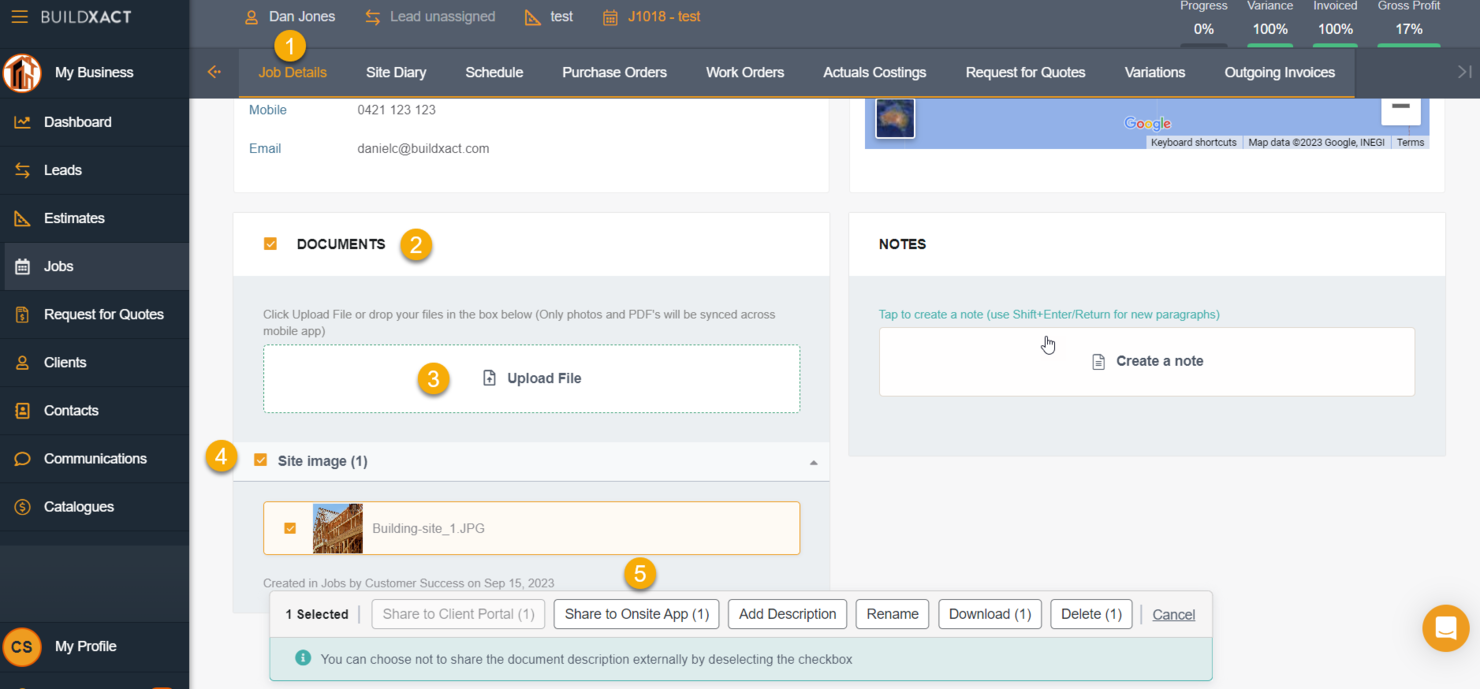 Buildxact screenshot - Le 10 Migliori Soluzioni Software per la Gestione del Budget Edile nel 2026