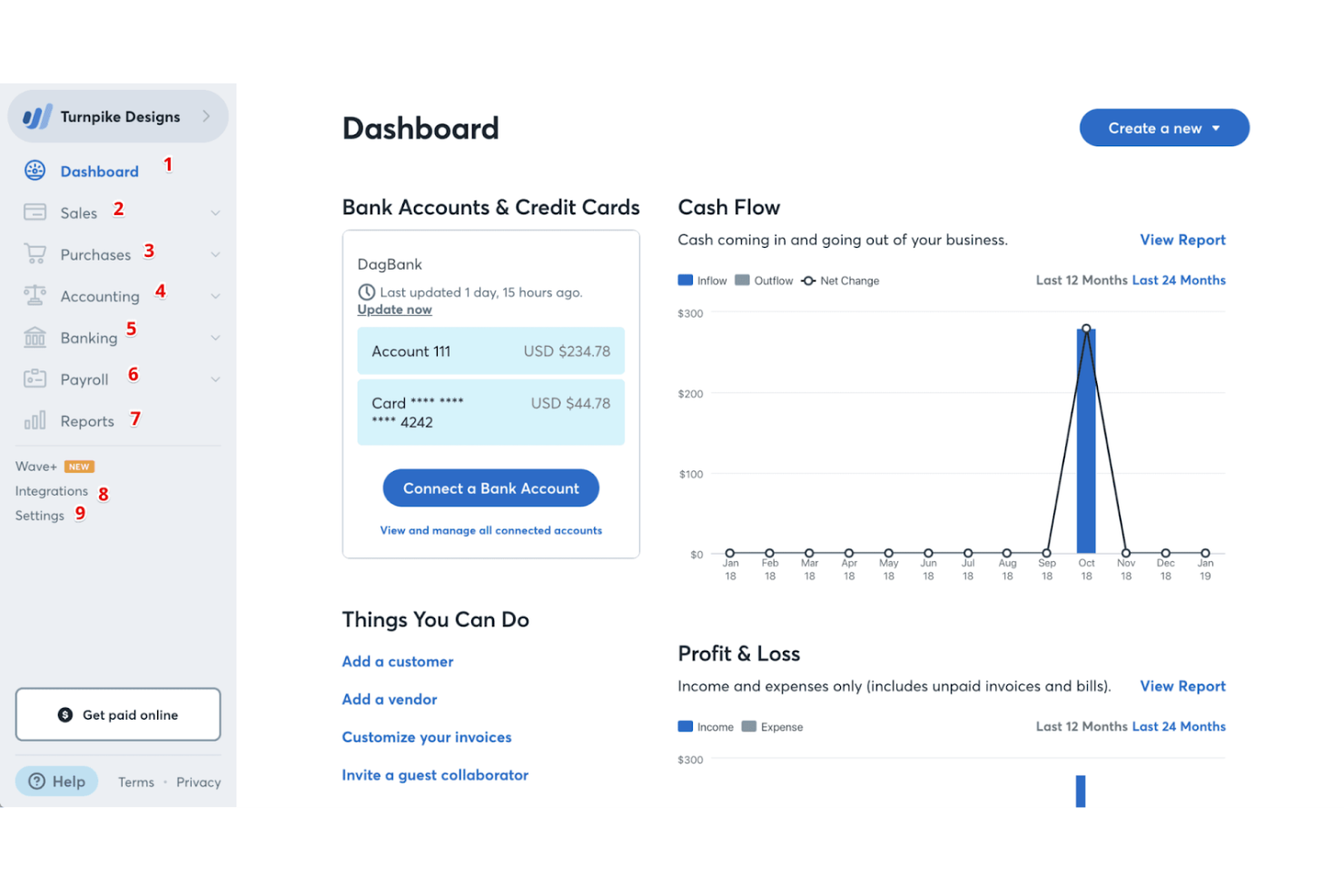 Wave screenshot - Los 10 Mejores Programas de Contabilidad para Ventas Directas Revisados en 2026