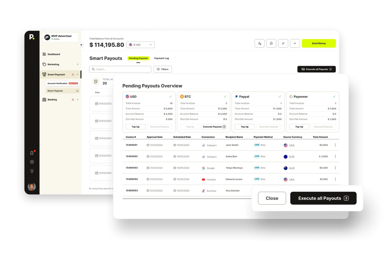 Payouts screenshot - Le 10 migliori alternative a Ramp recensite nel 2026
