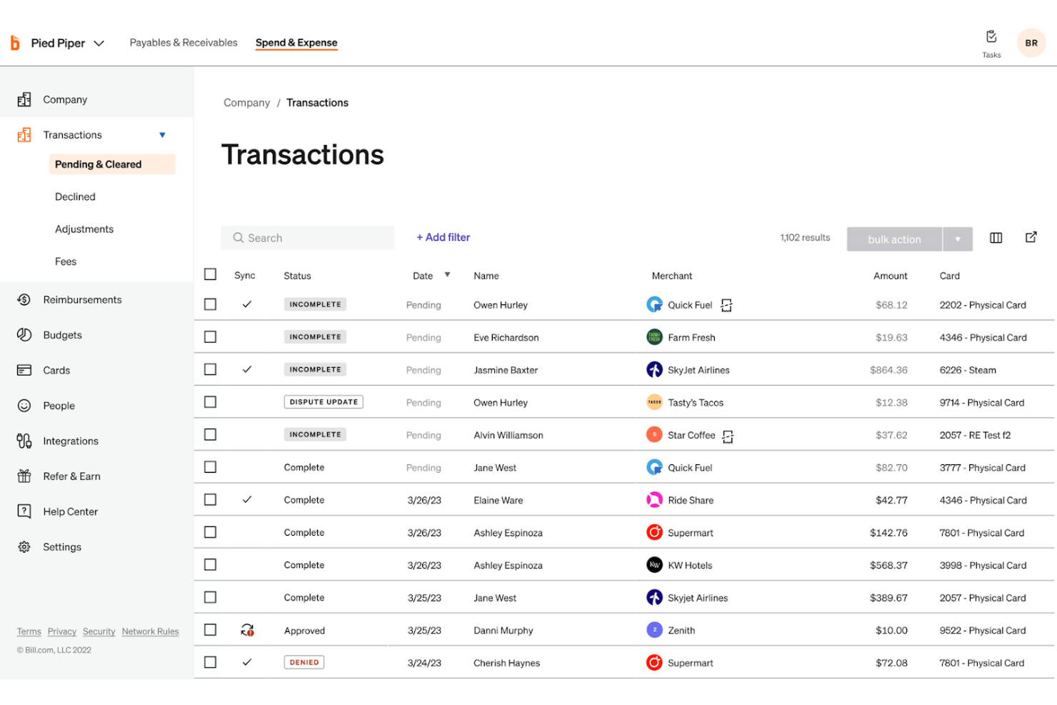 BILL screenshot - 10 Mejores Alternativas a Brex Analizadas en 2026