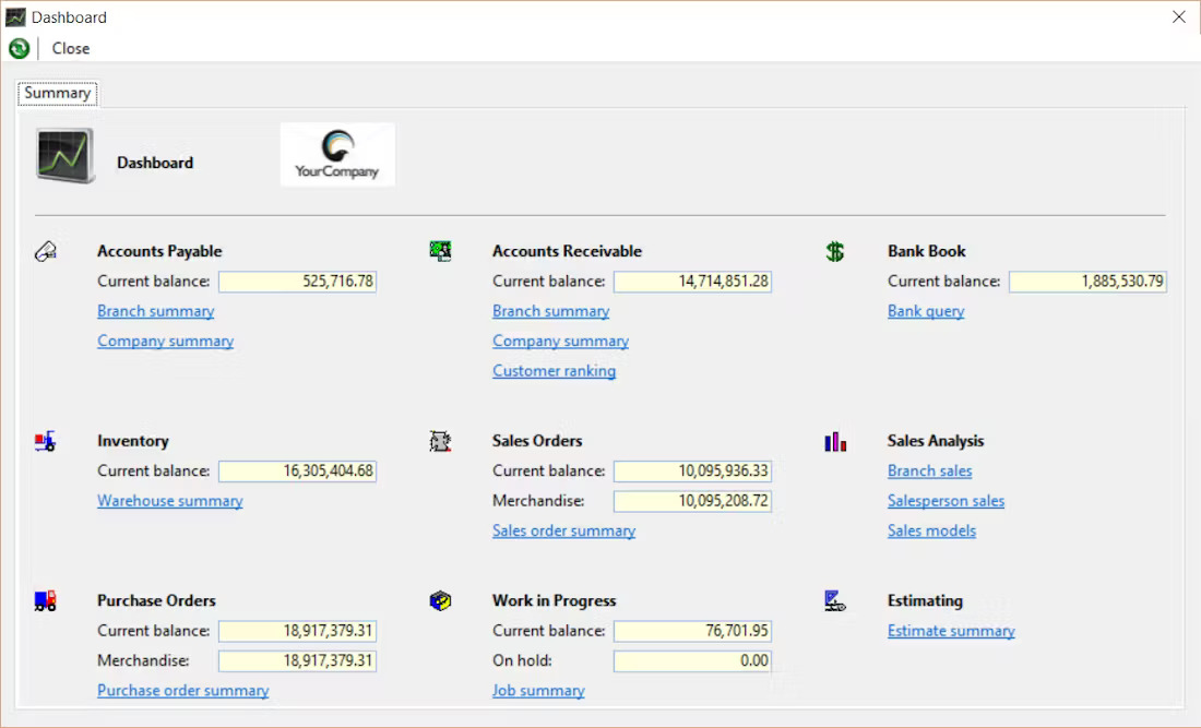 Aquilon ERP screenshot - Los 10 mejores sistemas de planificación de recursos empresariales para el sector sanitario analizados en 2026
