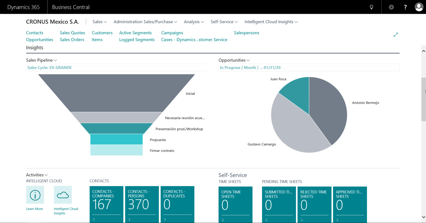 Dynamics 365 Business Central screenshot - Los 10 mejores sistemas de planificación de recursos empresariales para el sector sanitario analizados en 2026