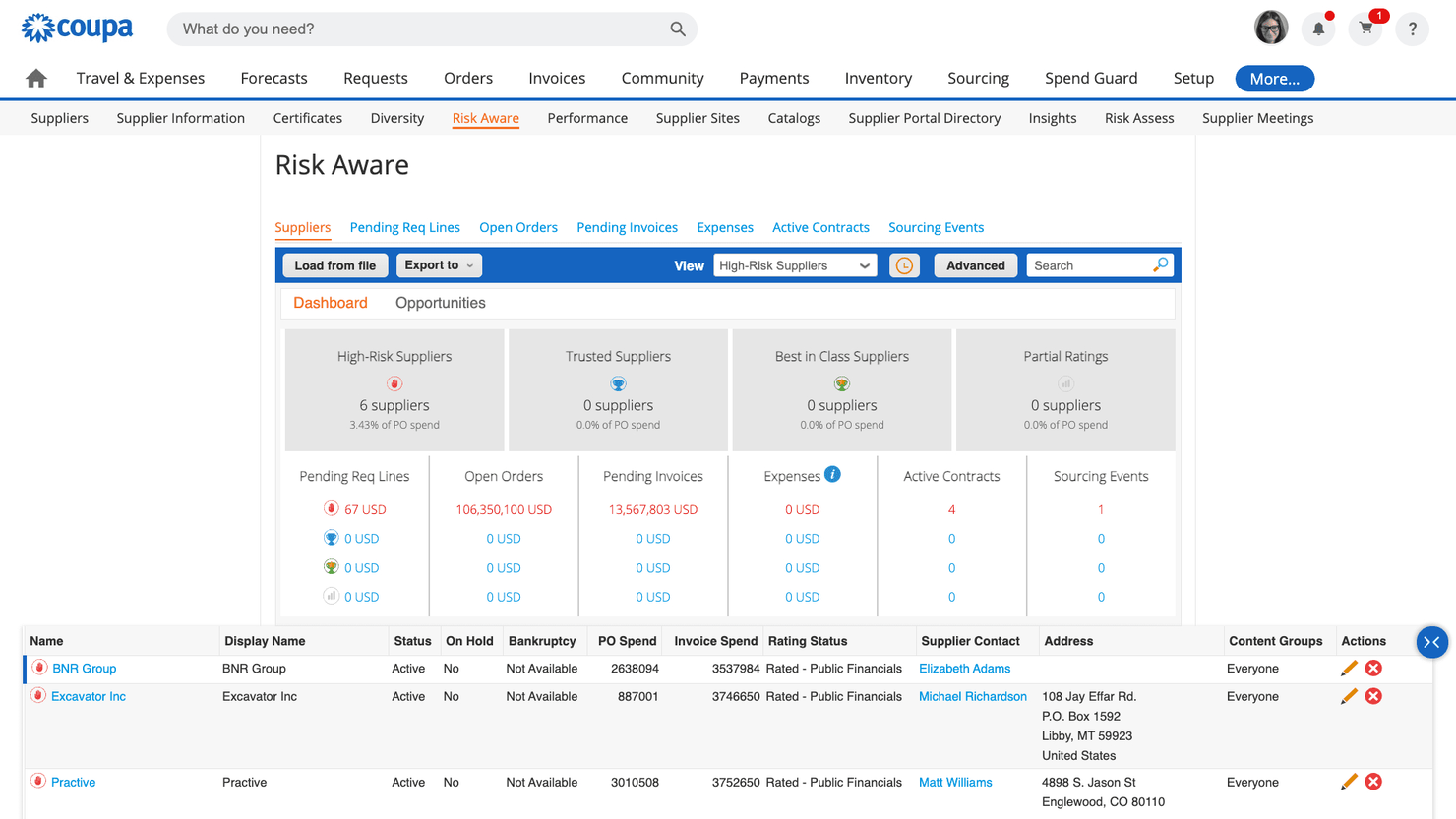 Coupa screenshot - Las 10 Mejores Alternativas a Ramp Analizadas en 2026