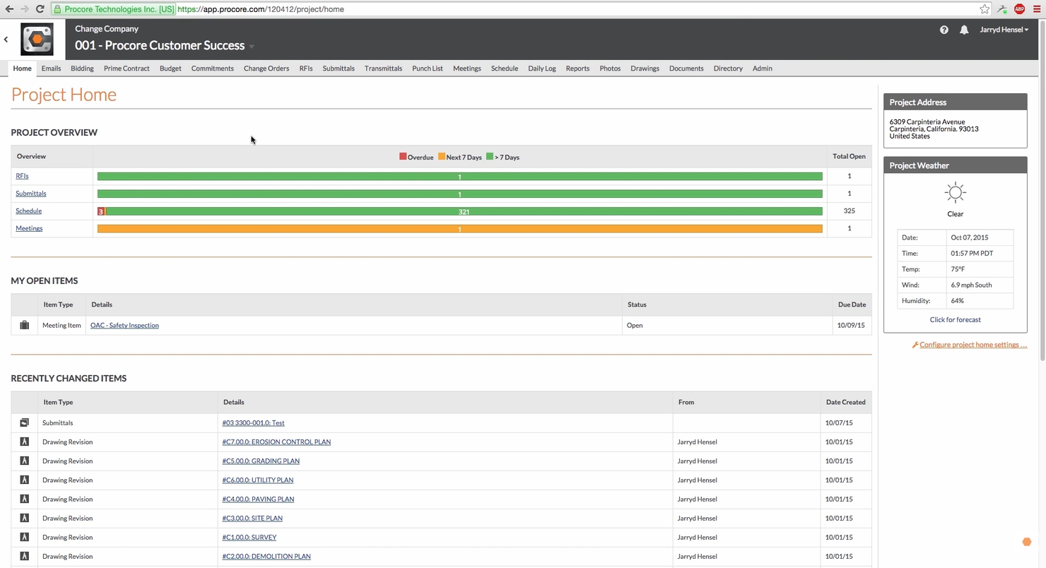 Procore screenshot - 10 Mejores Programas de Presupuestación para la Construcción Analizados en 2026