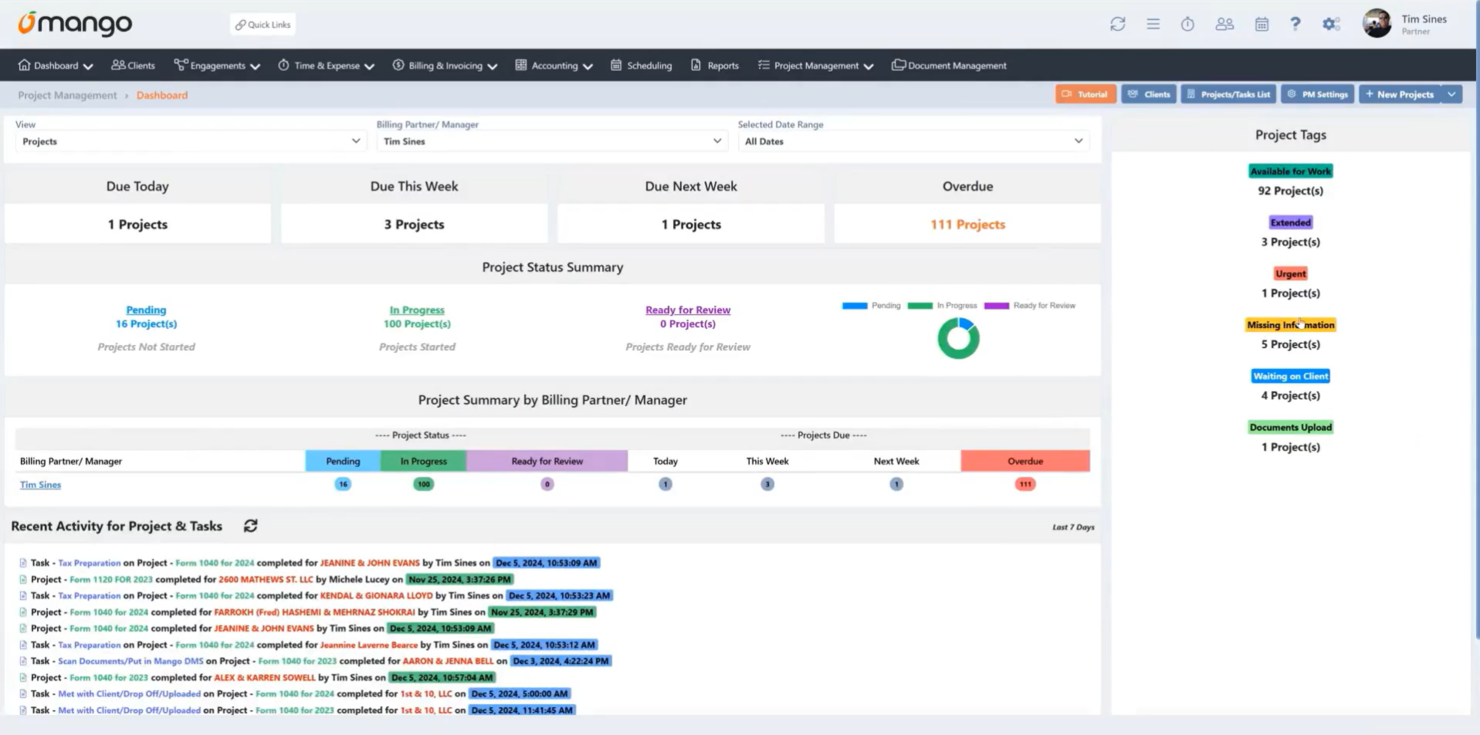 Mango Practice screenshot - Le 10 Migliori Soluzioni di Fatturazione per Commercialisti Recensite nel 2026