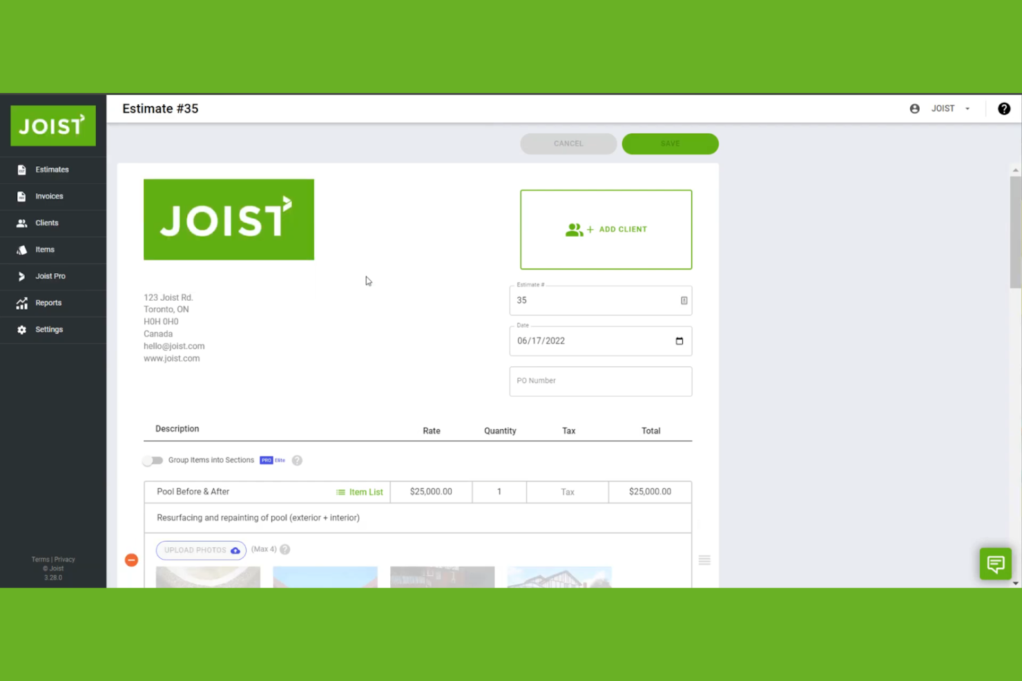 Joist screenshot - 10 Mejores Software de Facturación para Contratistas Analizados en 2026