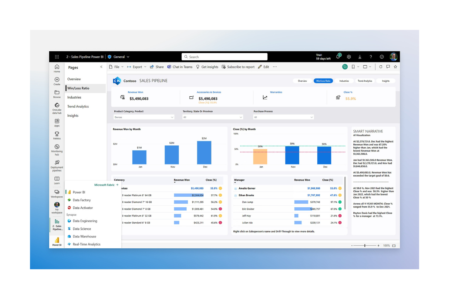 Power BI screenshot - Le 10 migliori alternative a Tableau recensite nel 2026