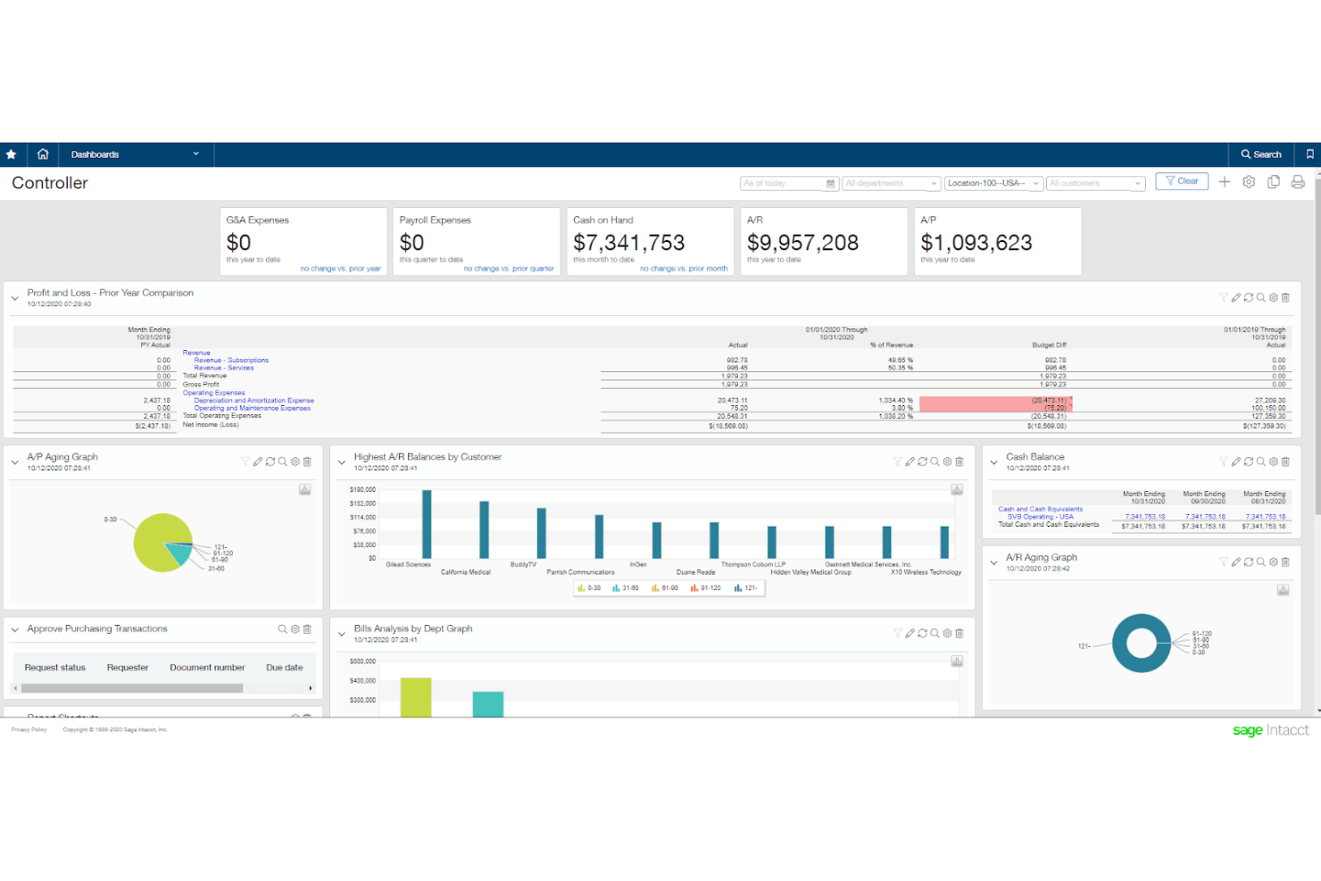Sage Intacct screenshot - Le 10 migliori soluzioni software per commercialisti valutate nel 2026