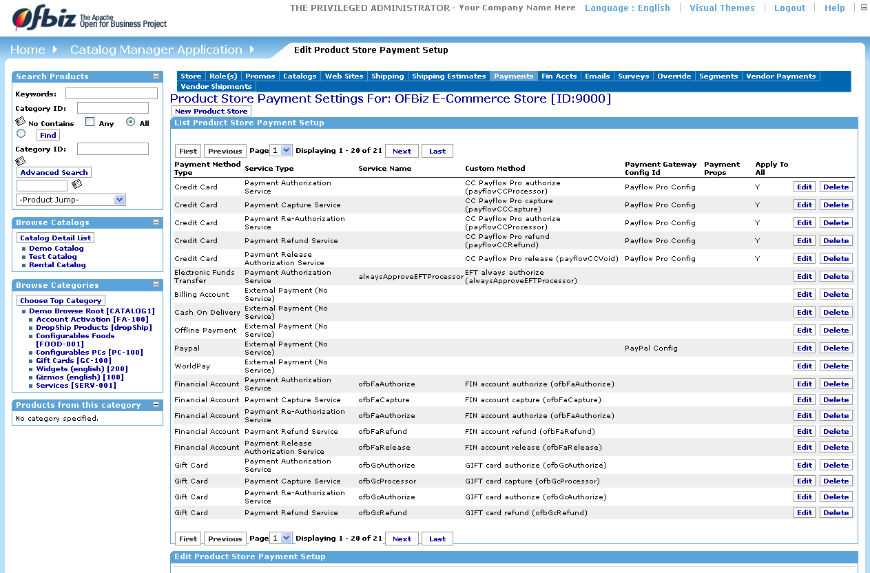 Apache OFBiz screenshot - 10 Mejores ERP de Código Abierto Analizados en 2026