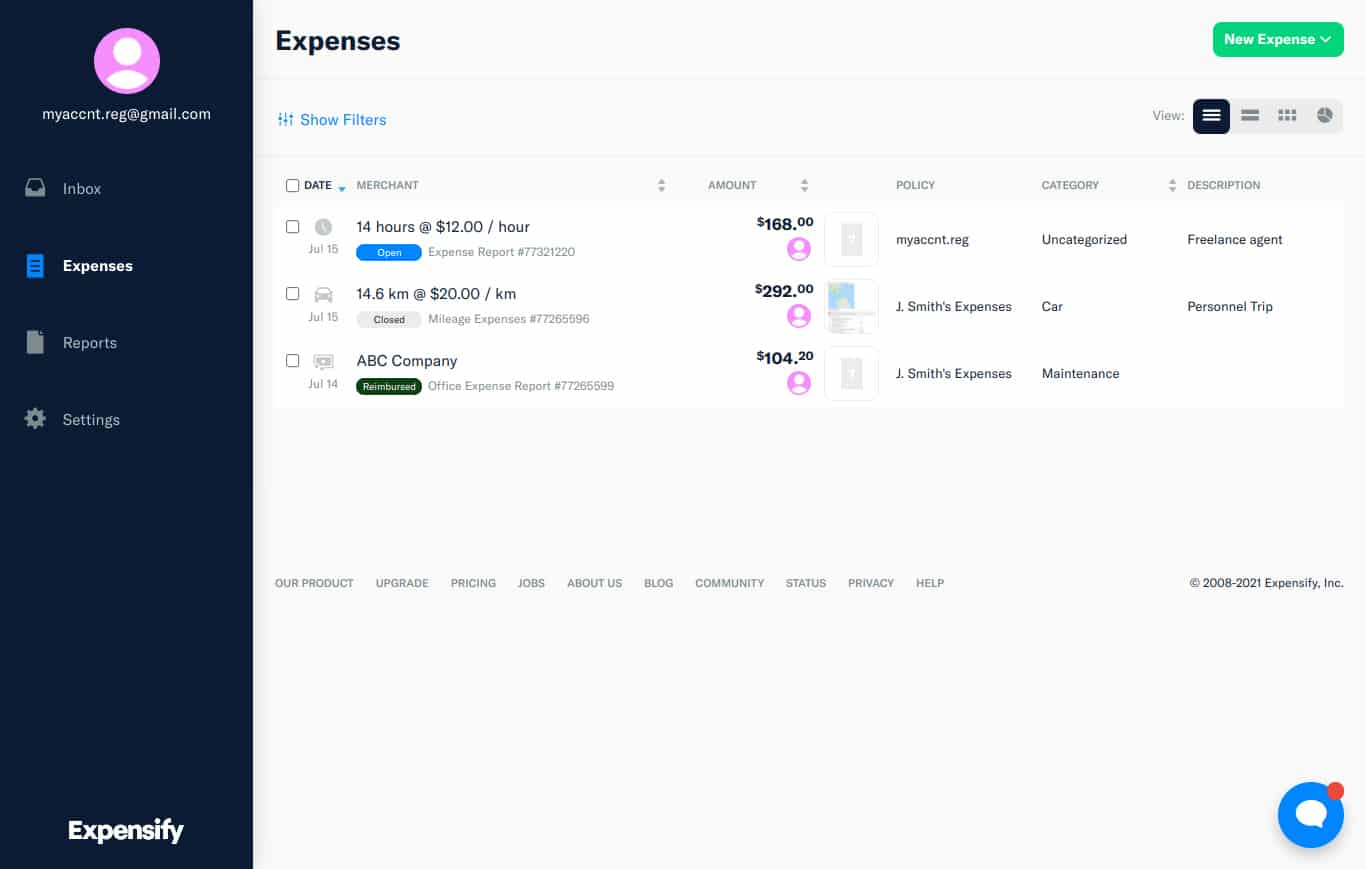 Expensify screenshot - Los 10 Mejores Software de Gestión de Gastos Revisados en 2026