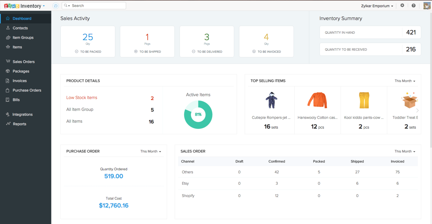 Zoho Books screenshot - Le 10 migliori soluzioni di software per libro mastro generale recensite nel 2026