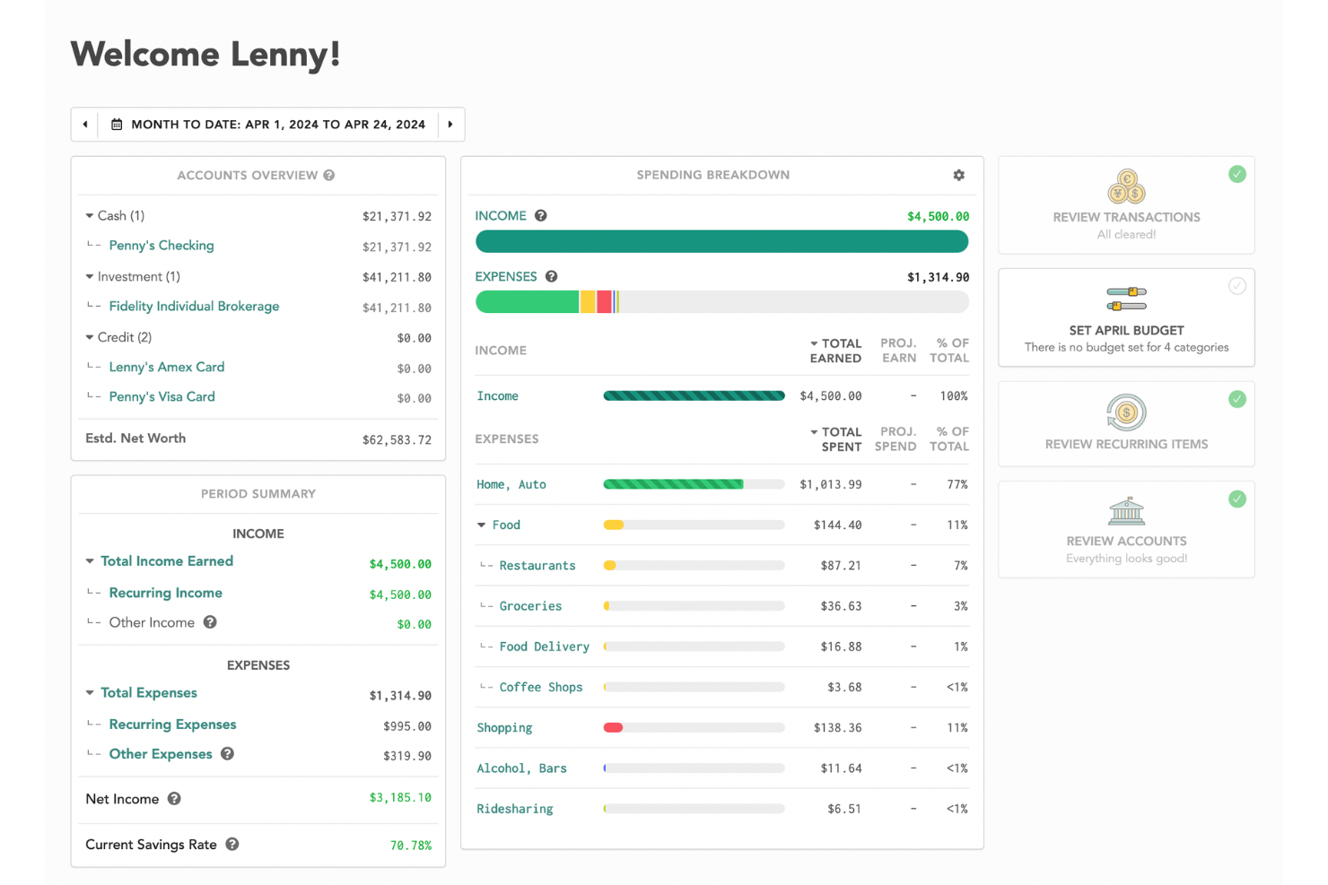Lunch Money screenshot - Le 10 migliori alternative a YNAB scelte per il 2026