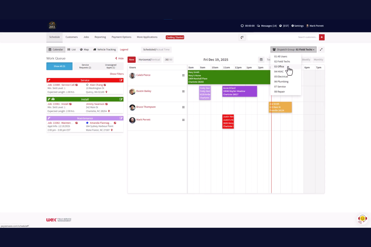 WEX Field Service Management screenshot - Le 10 migliori alternative a Service Fusion nel 2026