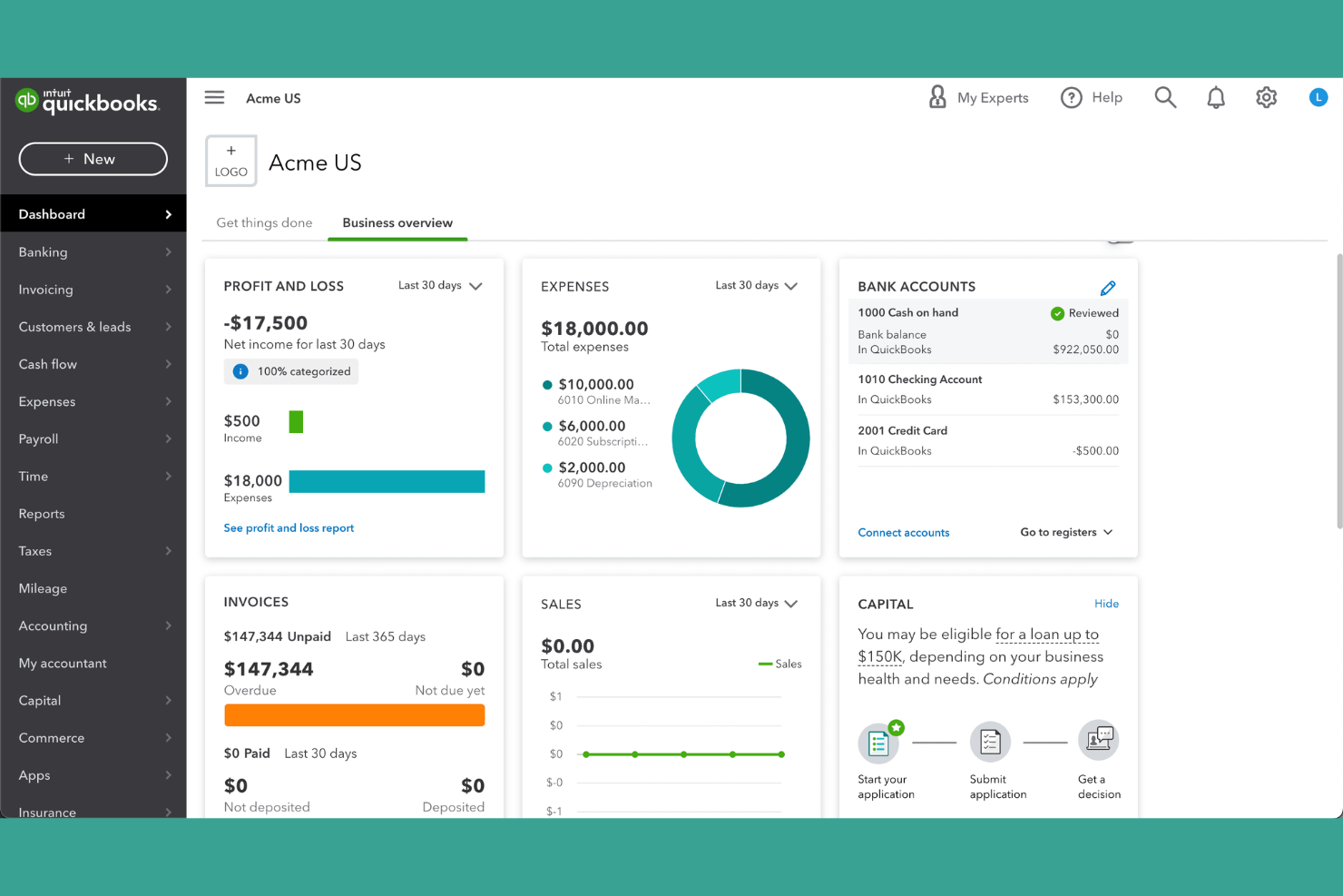 QuickBooks Online screenshot - I 19 migliori software di fatturazione clienti nel 2026