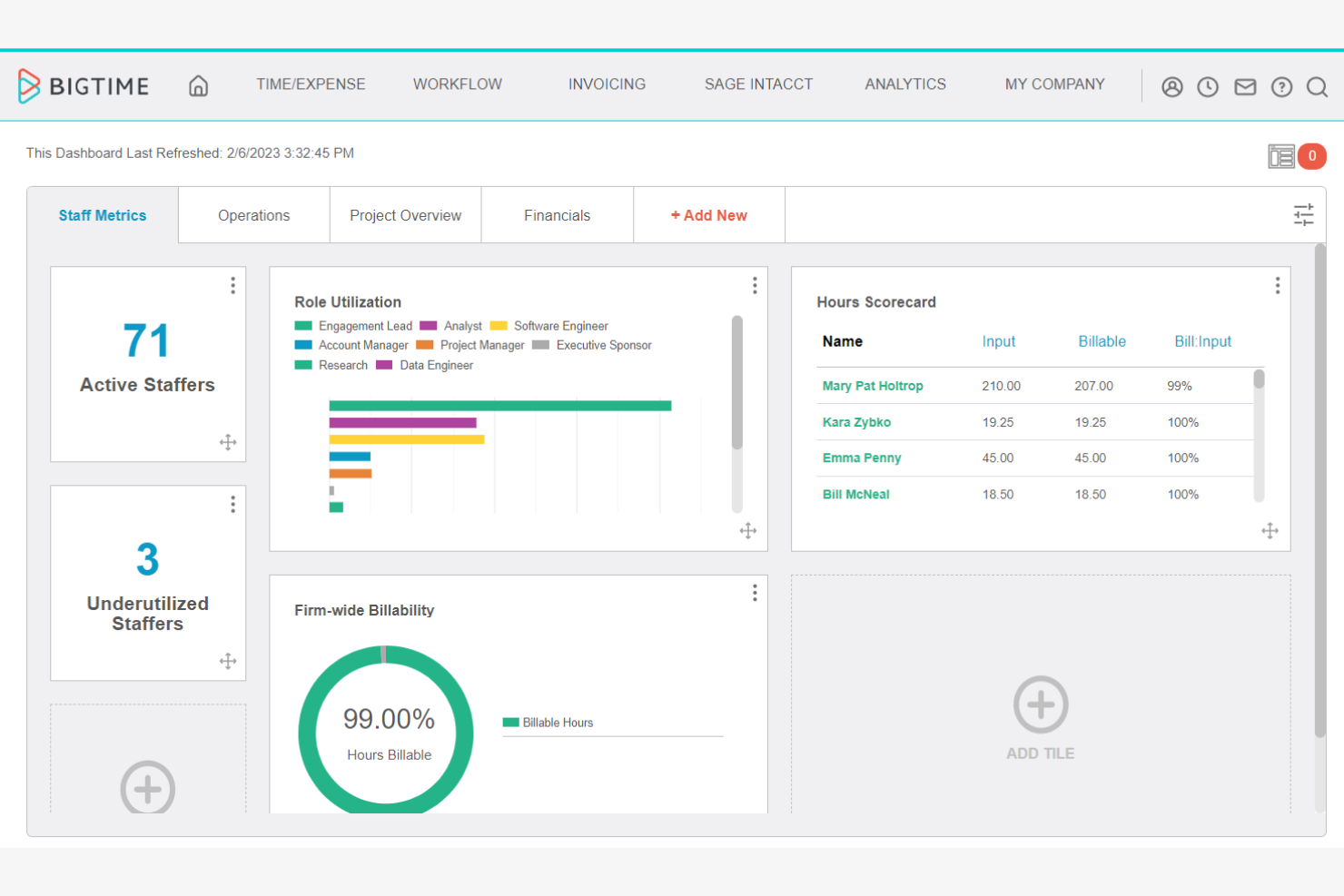 BigTime screenshot - 10 mejores alternativas a Accelo analizadas en 2026
