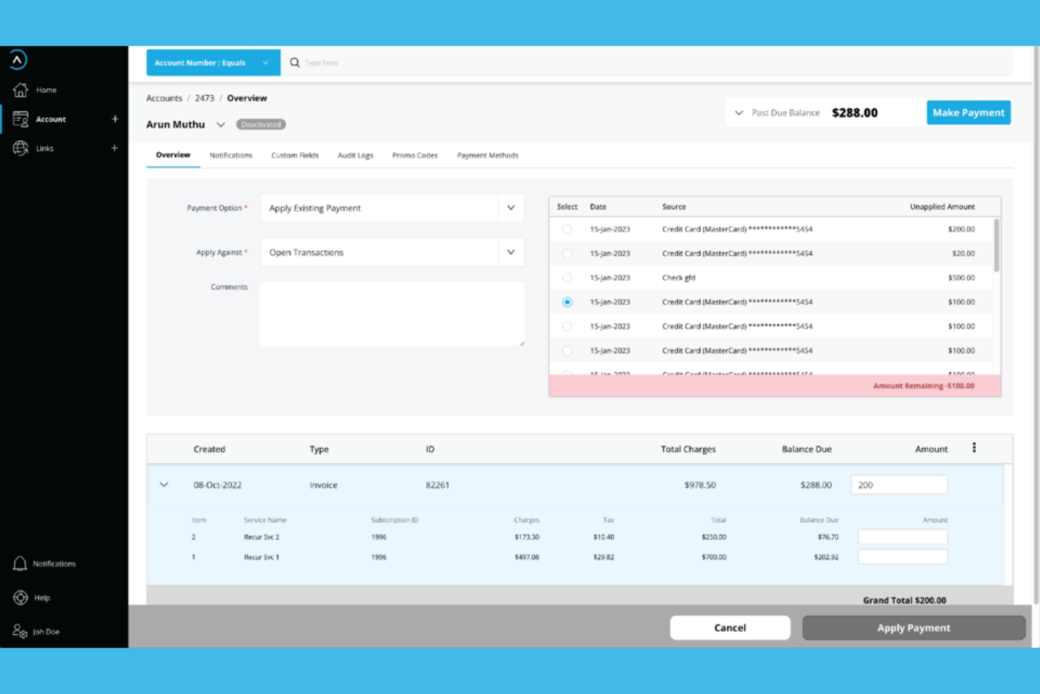 Aria Systems screenshot - I 10 migliori software di fatturazione aziendale nel 2026