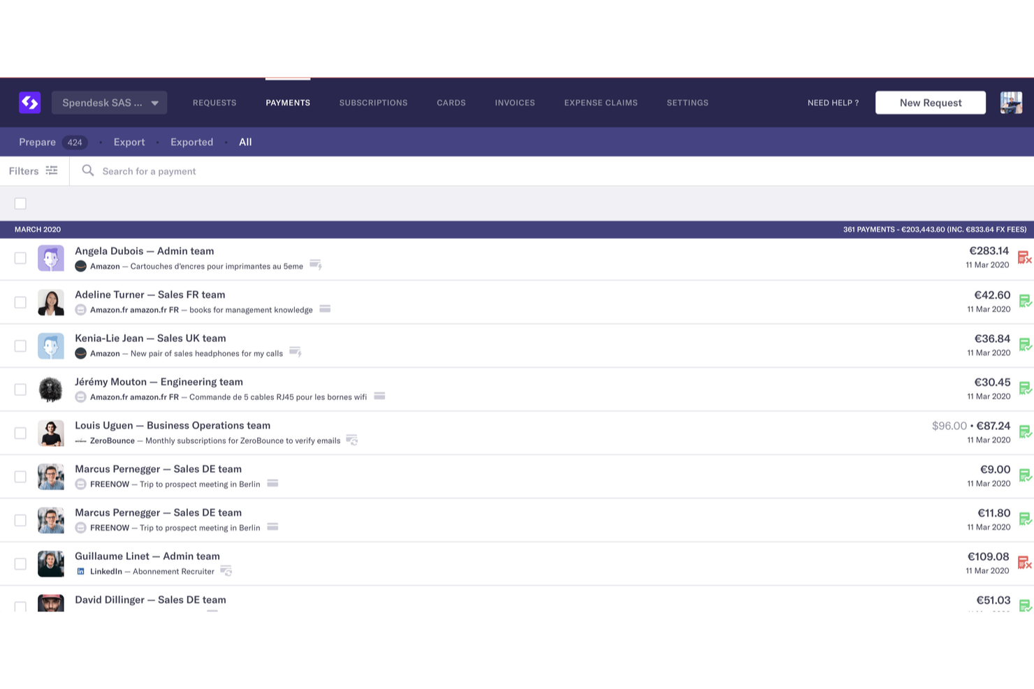 Spendesk screenshot - I 20 migliori software per la gestione della spesa aziendale nel 2026