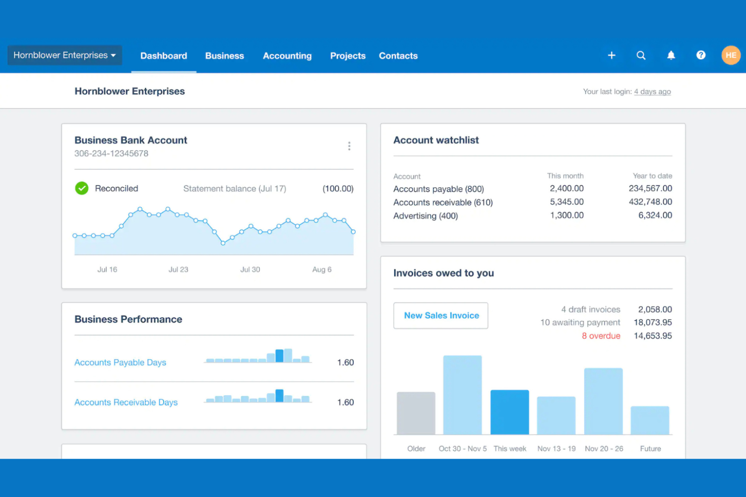 Xero screenshot - Le 10 migliori soluzioni software ERP aziendali nel 2026