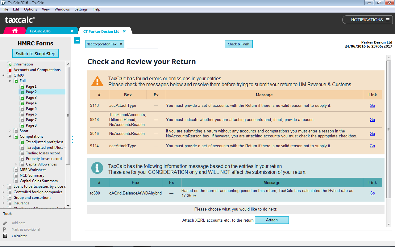 TaxCalc screenshot - I 10 migliori software fiscali per il Regno Unito nel 2026