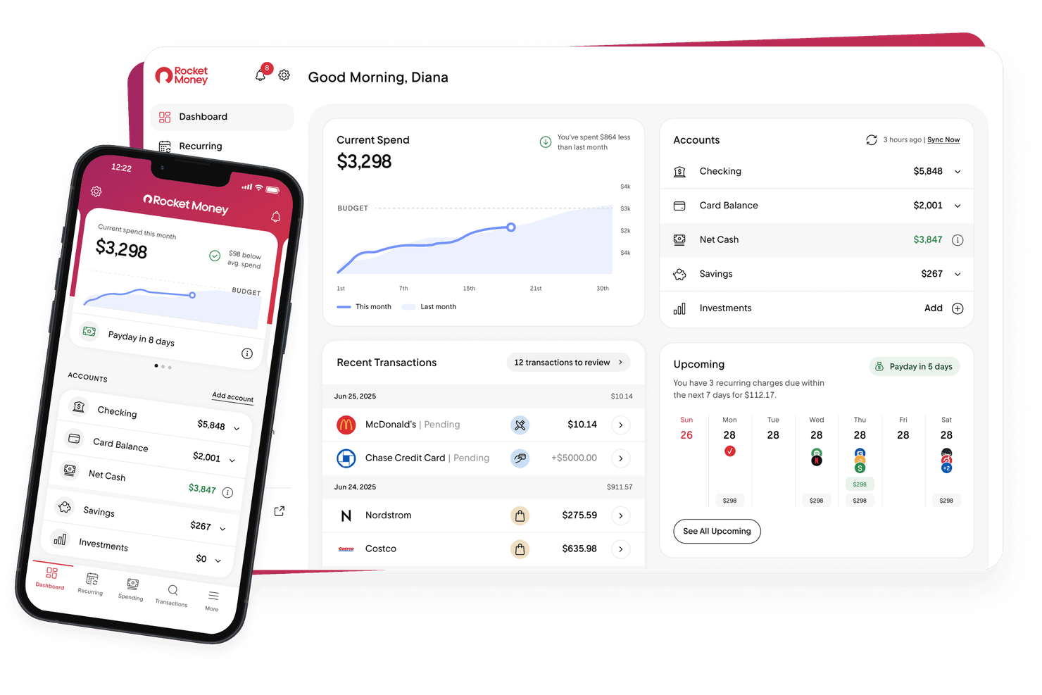 Rocket Money screenshot - 10 App di Budgeting per il 2026