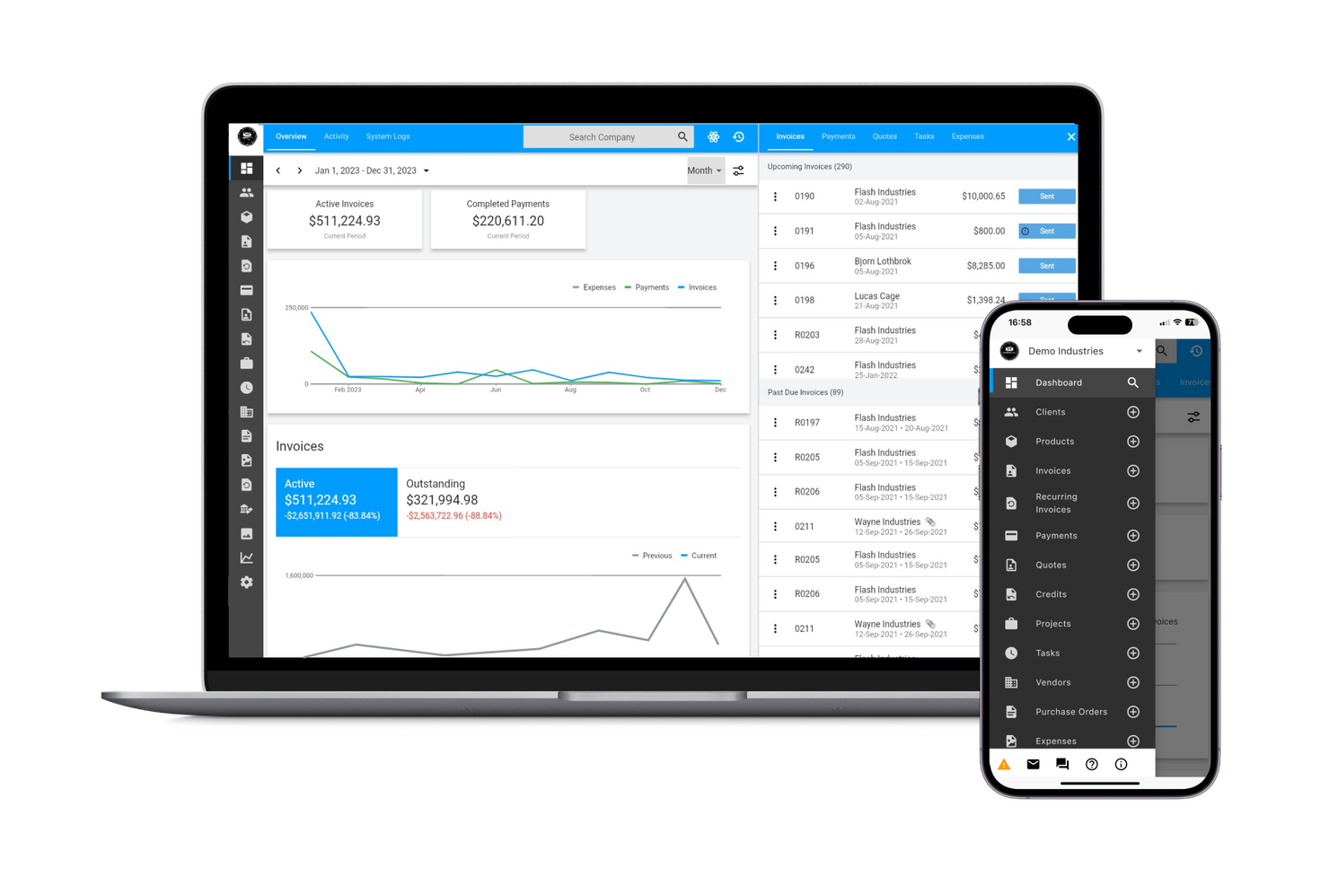 Invoice Ninja screenshot - 18 mejores programas de facturación automática para 2026
