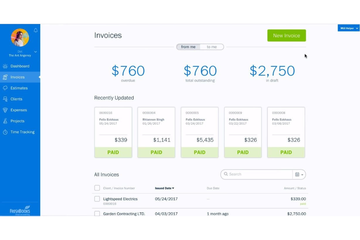 FreshBooks screenshot - 10 Migliori Software di Fatturazione per Piccole Imprese nel 2026