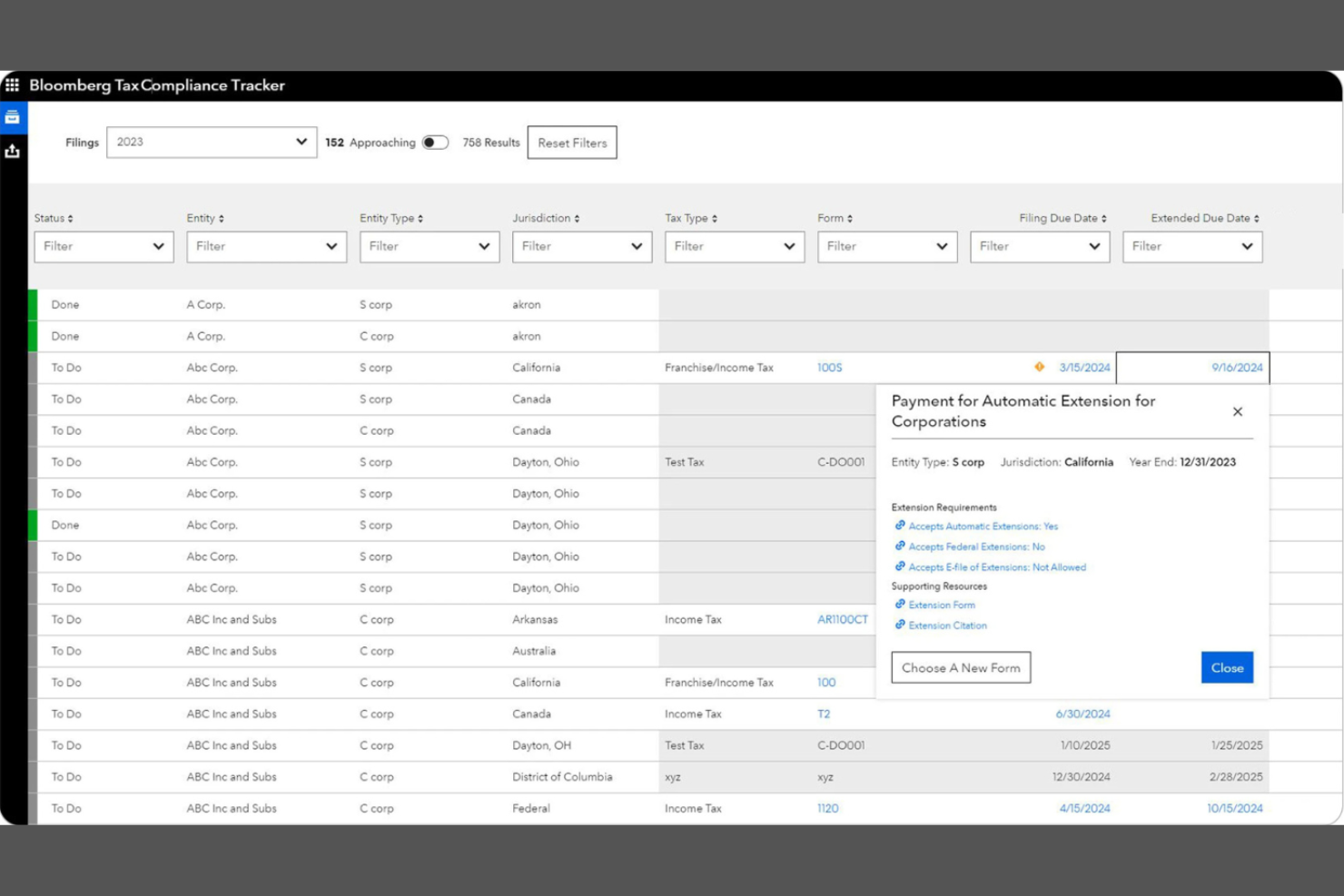 Bloomberg Tax screenshot - I 10 migliori software fiscali internazionali nel 2026