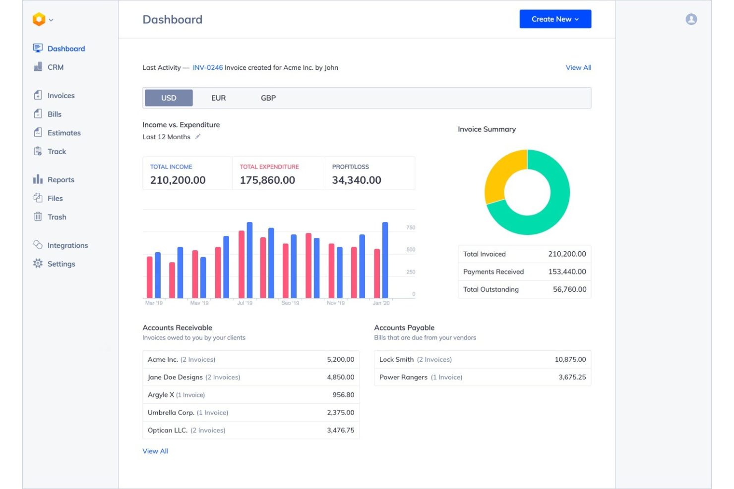 Hiveage screenshot - 10 Migliori Software di Fatturazione per Piccole Imprese nel 2026