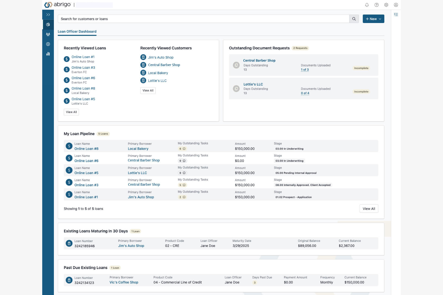 Abrigo screenshot - I 14 Migliori Software per Prestiti per il 2026