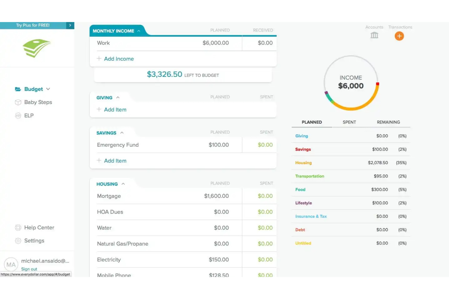 EveryDollar screenshot - 10 aplicaciones de presupuesto para 2026