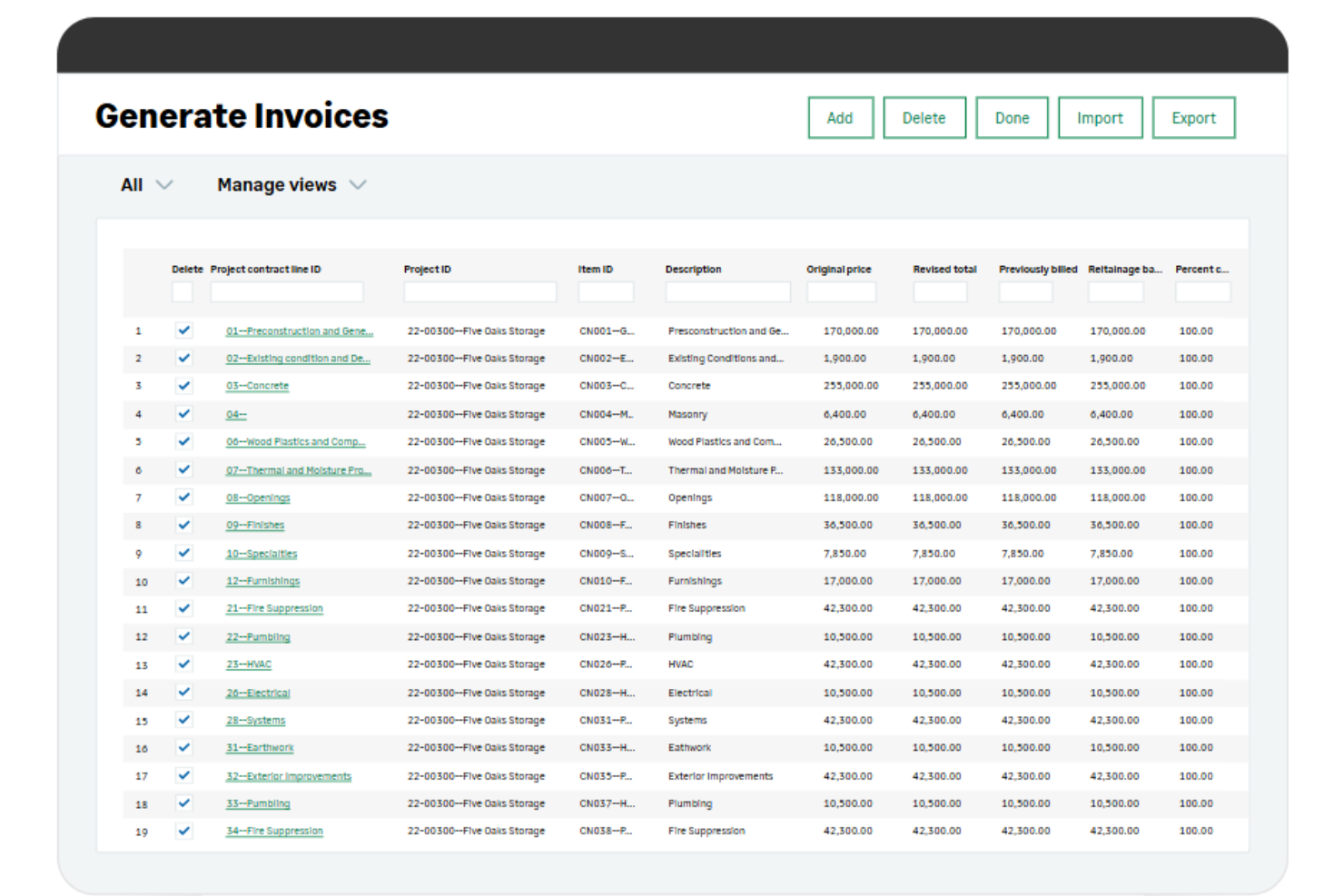Sage Intacct Construction screenshot - 10 rastreadores de gastos de construcción para 2026