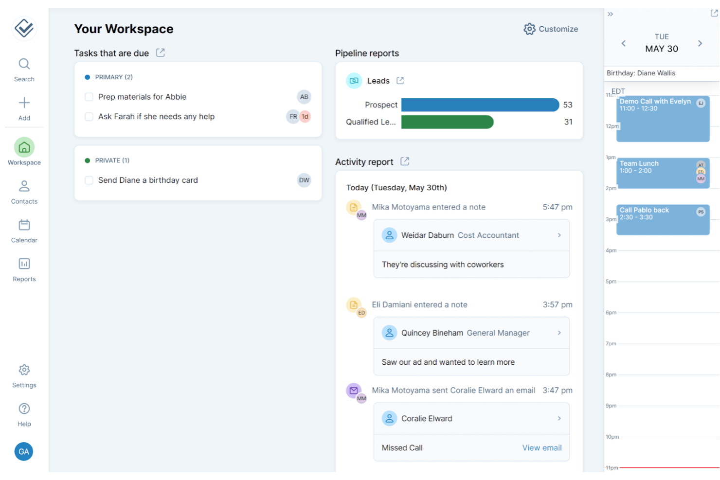Less Annoying CRM screenshot - 15 mejores alternativas a Bitrix24 para 2026