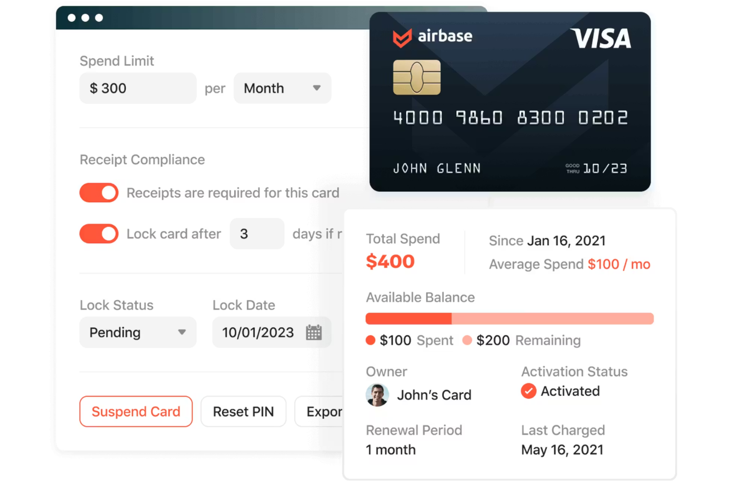 Airbase screenshot - 10 programas de gestión de gastos con tarjeta de crédito para 2026