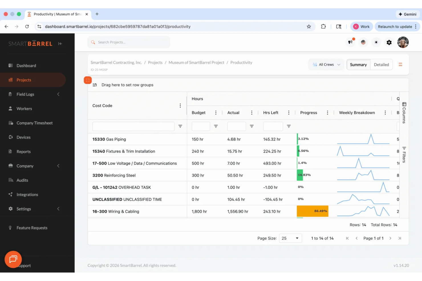 SmartBarrel screenshot - 10 rastreadores de gastos de construcción para 2026