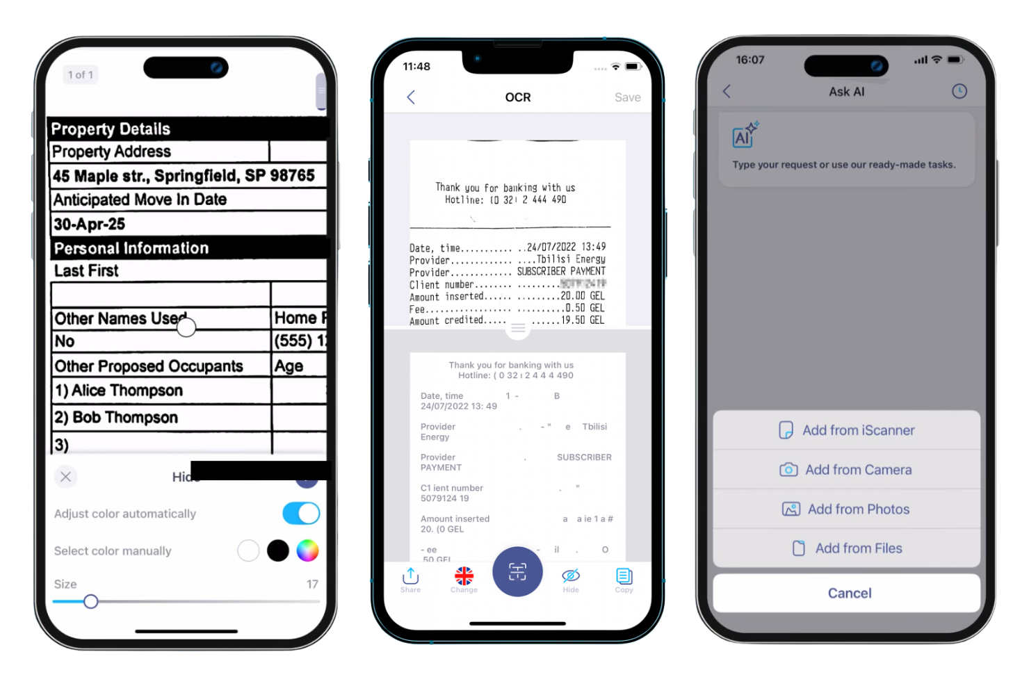 iScanner screenshot - 10 aplicaciones para escanear recibos en 2026