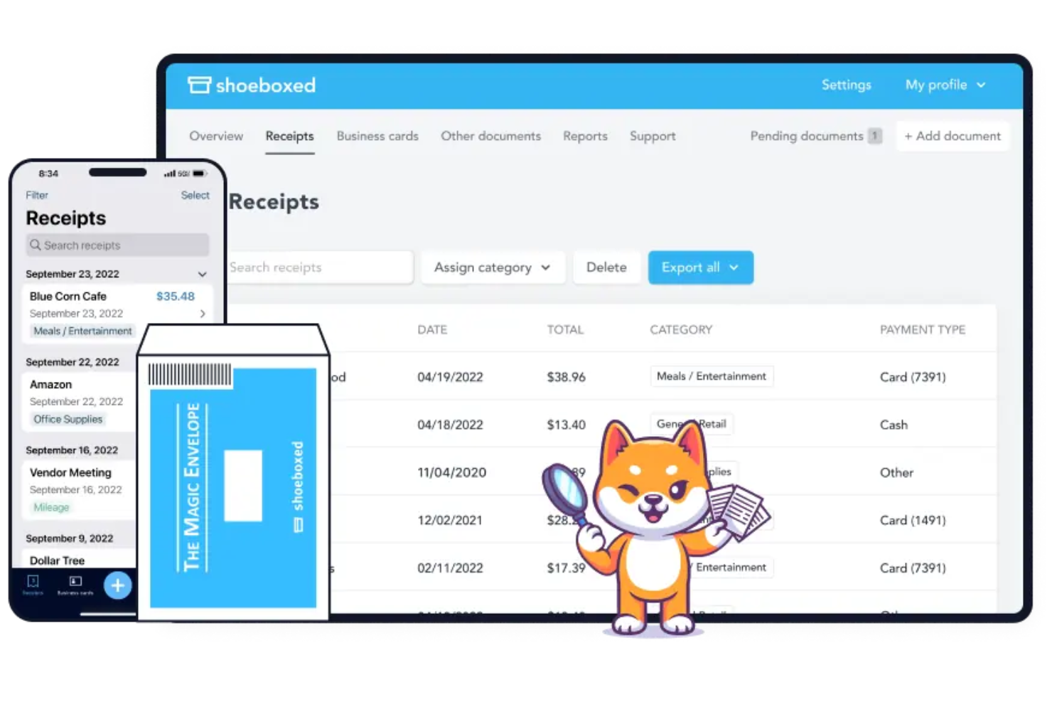 Shoeboxed screenshot - 10 App per Scannerizzare Ricevute per il 2026