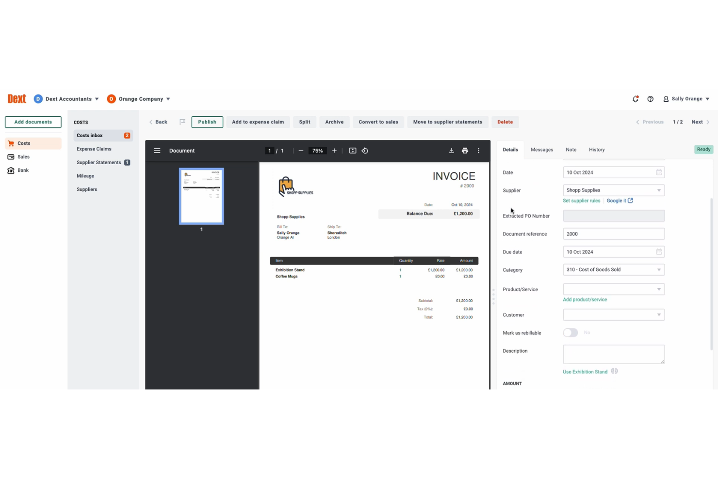 Dext screenshot - 10 App per Scannerizzare Ricevute per il 2026